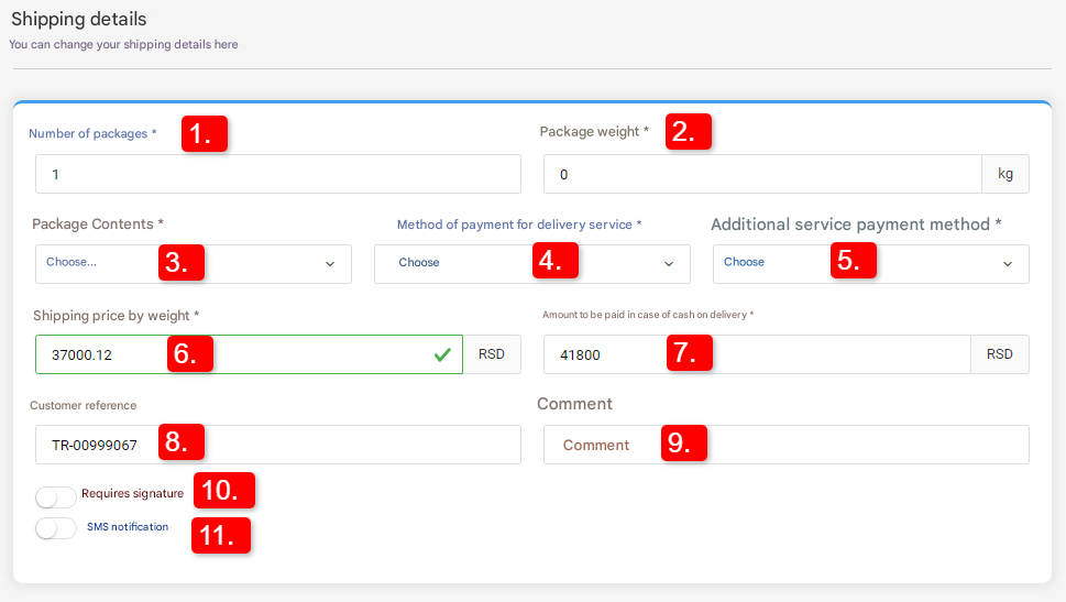 Special Shipping Methods